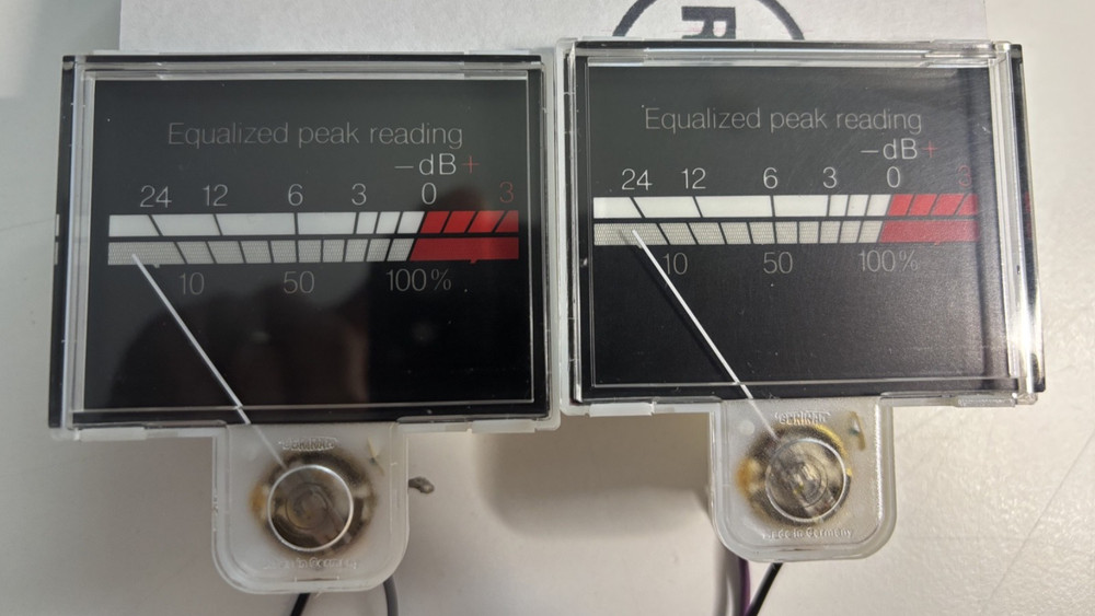 TANDBERG TD20A VU METERS – PAIR, MINT CONDITION.