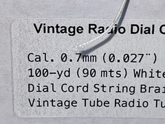 Dial Cord Radio 0.7mm (0.027 ¨ ) White Vintage 100 Yds. (90 Mts) For Radio Tuner