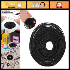 100 Pcs Flat Rubber Belts for Cassette Recorder Repair 40-135mm, 1mm Width