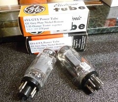 Pair GE Grey Plate 6v6 GTA Power Tubes 7/15 on the Orange Tester