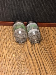 12AU7 Vacuum Tube Pair Sylvania Test NOS 100 % Gray Plate Slant D Get Tube Amp