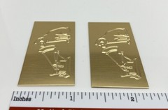 RCA Victor Nipper Dog and Cone Speaker Badge Custom Engraved Brass PAIR