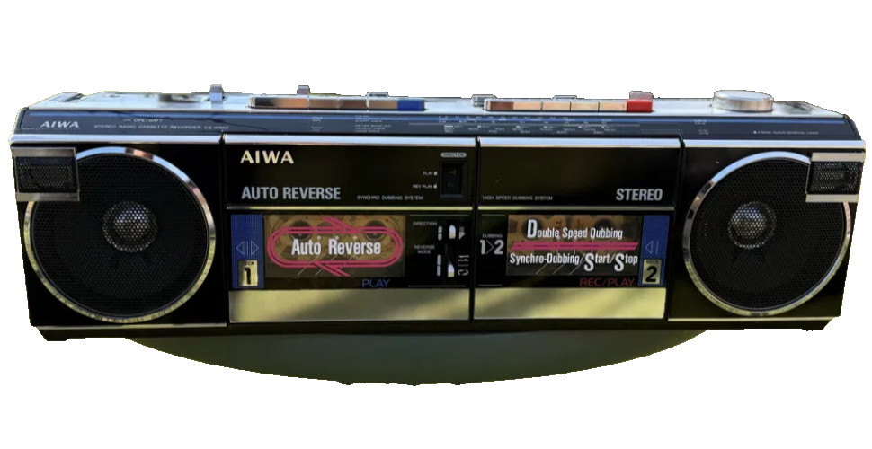 Aiwa CS-W660 Rare Vintage Cassette Deck Boombox Japan Serviced Warranty
