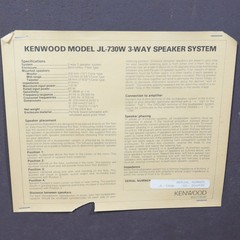 1- Vintage Kenwood JL-730W 3-Way Floor Speaker 130W Made In USA..