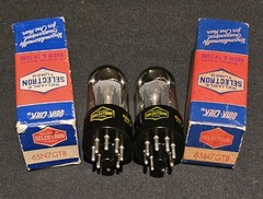 RCA SELECTRON 6SN7 GTB TUBE 1957 TALL BOYS CHROME TOPPED HALO MATCHING SET NIB