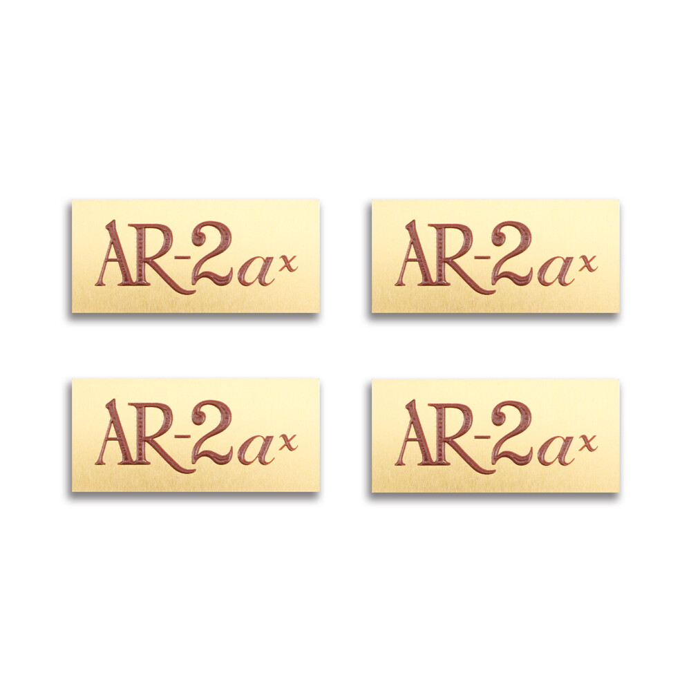 AR-2ax Speaker Grill Badges Aluminum logo Badge 53.9mm(2.125″)X25.4mm(1″) GOLD