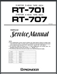 Pioneer RT-701 707 service Manual covers 7 different models 90 pages