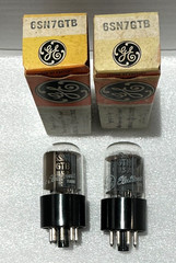 Pair NOS GE 6SN7GTB “GLOW DOME” Side Getter”