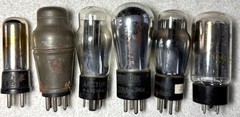 LOT of 6 ANTIQUE/VINTAGE VACUUM TUBES- None Tested- Collector Items-will sell 1