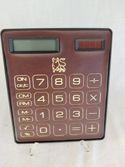 Vintage VITRONIC Solar/Battery Calculator 1980’s NIB Faux Leather Full Size Good