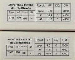 Two GE 6386 Tubes /Amplitrex Tested +100%/D Get /x3 Mica /Black Plates 1958 Date