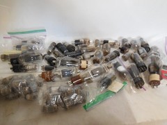 Vintage Lot of 60 Various Brands Radio/TV Vacuum Tubes RCA GE Sylvania & others