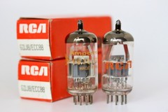 NOS 6DJ8 ECC88 6922 E88CC AMPEREX HOLLAND V-RARE DIMPLE-DISC TUBES MATCHED PAIR