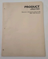 Vintage 1976 McIntosh Audio Catalog Price List Product Analysis Manuals MAC1900