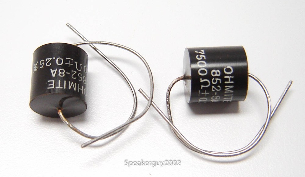 2 NOS Ohmite Non-Inductive Wire-Wound Resistors / 7.5K Ohm .25% — RM