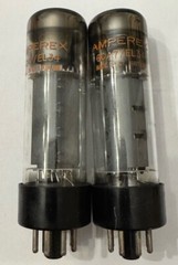 NOS gM Matched Pair AMPEREX GT Brittain 6CA7 EL34 Dimple Tops Grails