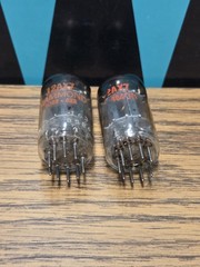 12AX7 Tube Pair Mullard Short Plate O-Get Blackburn UK Test Strong 85 % Hammond