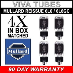 Brand New Mullard Reissue 6L6GC 6L6 Current Matched Quad (4) Vacuum Tubes