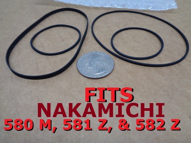 4 BELT KIT FITS NAKAMICHI 580 M 581 Z 582 Z TAPE DECK (LOT OF FOUR BELTS) nice!