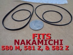 4 BELT KIT FITS NAKAMICHI 580 M 581 Z 582 Z TAPE DECK (LOT OF FOUR BELTS) nice!