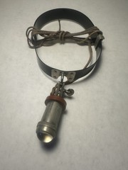 Vintage Headlamp Metal Headband Light Industrial Medical Miner Style Cloth Cord