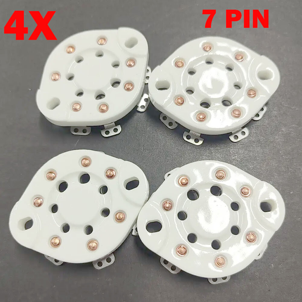 4Pack 7pin Tube Socket Ceramic Valve Base For 1625 FU25 826 59 Vintage Audio DIY