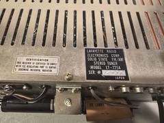 VTG Lafayette Radio Electronics LT-725A Solid State FM/AM Stereo Tuner 117VAC