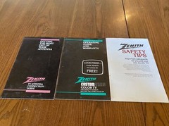1980’s Zenith Custom Series Color TV Operating Guide Antenna Connection Safety
