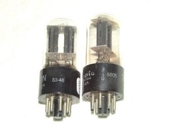 2 x 6sn7gtb Hytron Tubes*Black Plates-D*Clear Glass*Very Strong Testing*#16