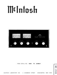 McIntosh MC2105 MC-2105 Amplifier OWNER’S MANUAL and SERVICE MANUAL