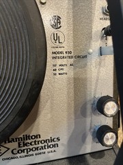 Hamilton Electronics Model 930 Record Player Classroom Turntable Works Tested