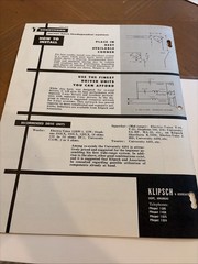Klipsch Shorthorn Do It Yourself speaker Brochure, Price Guide Dated 1955