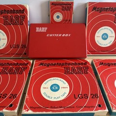 5 BASF Reel To Reel Tapes 2400 Ft With Cutter Box For Reel Tape West Germany