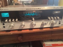 VINTAGE MARANTZ 2235 stereo receiver works well needs back blue lights speakers?
