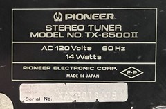 Vintage Pioneer SA-6500 II TX-6500II, 25W AM/FM Stereo Combo 1976 Fully Serviced