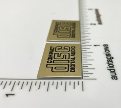 Compact Disc Digital Audio Gold Aluminum Badges Self Stick PAIR