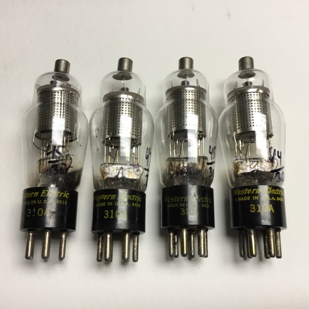 310A WESTERN ELECTRIC Vacuum Tubes Lot of 4 Tubes TV-7 Tested
