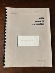 Audio Research Model M-100 Power Amplifier Owner’s Manual Original OEM
