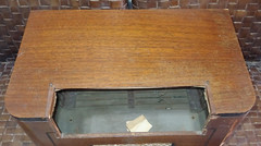 Orig 1941 PHILCO Model 41-240T WOOD CABINET wOrig GRILL CLOTH & Internal ANTENNA