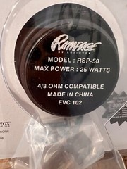 Audiovox Speakers Rampage 5” Dual-Cone RSP-50 25 Watts NOS