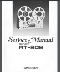 Pioneer RT-909 reel to reel Service manual 70 pages Comb bound Gloss Cover