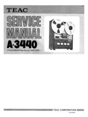 Teac A-3440 Tape Deck OWNER’S MANUAL and SERVICE MANUAL