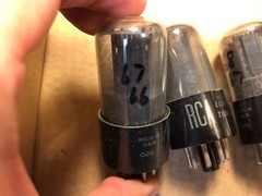 5 NOS NIB Matched Vintage 1950 RCA 6SN7GT Smoked Glass Tubes Test Good Balanced