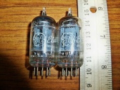 2 Strong Matched GE Long Gray Plate O Getter 5965 Tubes
