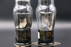 Matched Pair 1944 Raytheon VT-99 6F8G (6SN7) JAN CRP Black T-Plate NOS Boxes Str