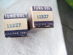 TUNGSOL 12BZ7 NOS PLATE PLATINUM MATCHED PAIR Best SUB for 12AX7 TV7 tested