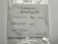Sylvania 6SN7GTB Vacuum Tube Red Print USA 2500/2400 Estate Tested