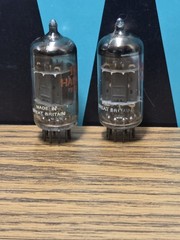 12AX7 Tube Pair Mullard Short Plate O-Get Blackburn UK Test Strong 85 % Hammond