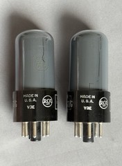 Pair RCA 6V6GT/G VT-107-A Tubes smoked glass matched V3E WWII Signal Corps 1945