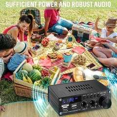 Sunbuck Mini Amplifier, 2 Channel Stereo Amplifier, Power Amplifier Max 300Wx2 O